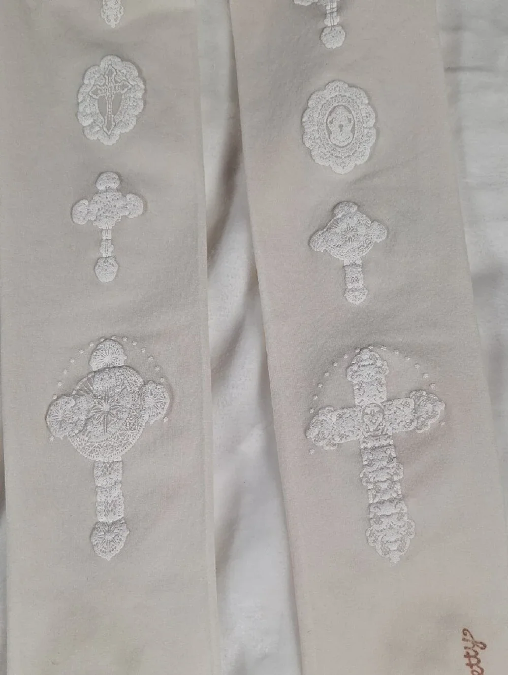 Angelic Pretty White Cross Print Tights | Holy Lolita Accessory 🤍✝️